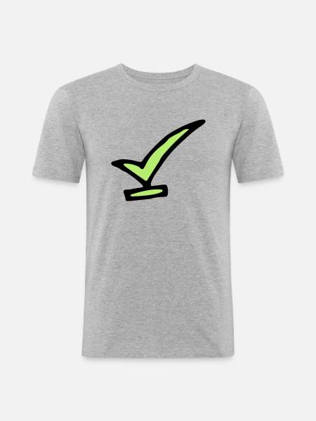 check - Men's Slim Fit T-Shirt - heather grey
