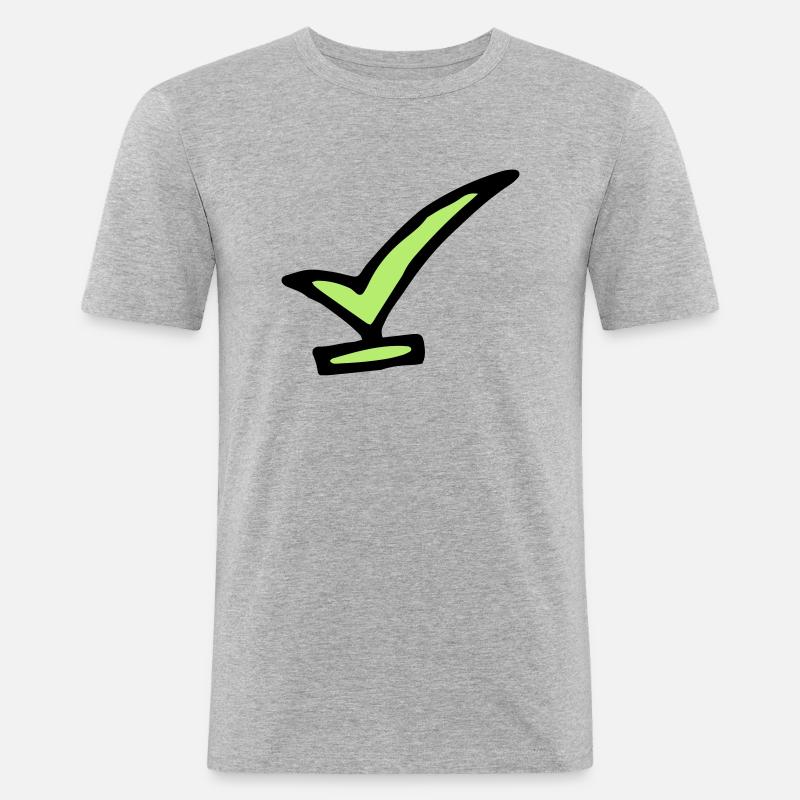 check - Männer Slim Fit T-Shirt - Grau meliert