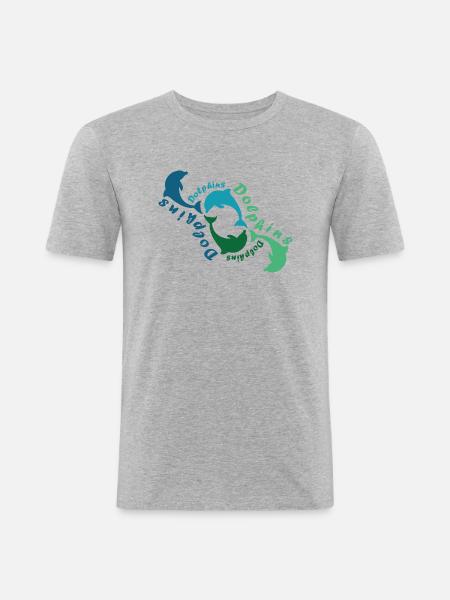 Dolphin - Men's Slim Fit T-Shirt - heather grey