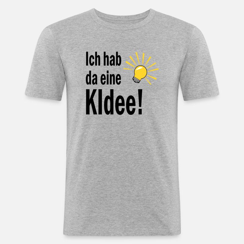 Ich habe da eine KIdee! - Männer Slim Fit T-Shirt - Grau meliert