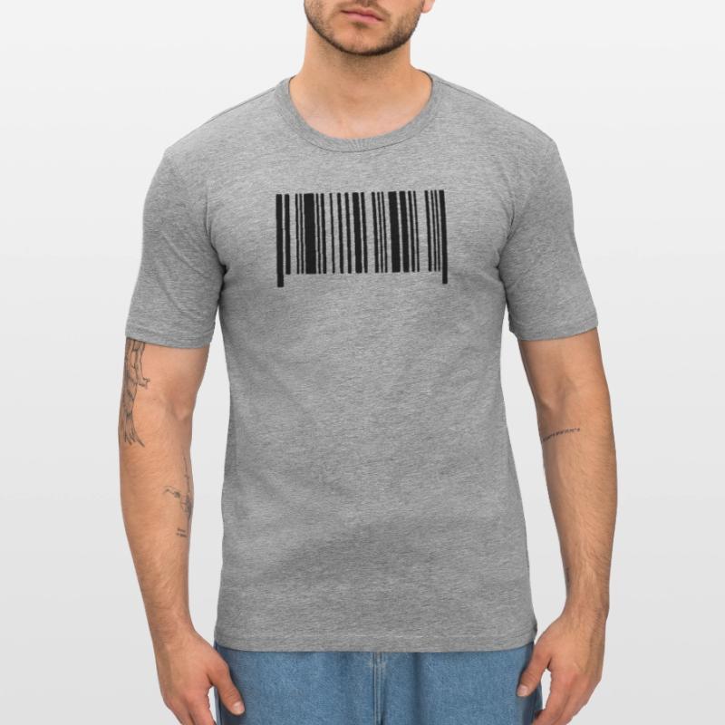Code à barres sans texte modèle de code à barres de code vierge T-shirt près du corps Homme
