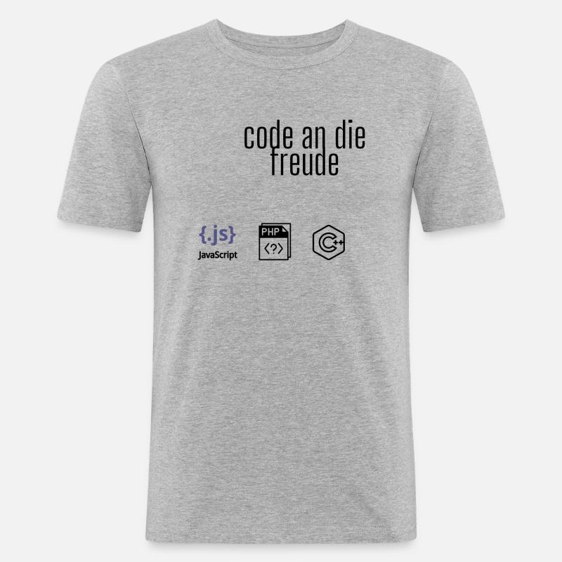 Code an die Freude - Männer Slim Fit T-Shirt - Grau meliert