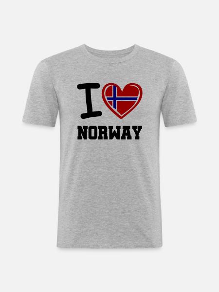 I love norway - Men's Slim Fit T-Shirt - heather grey