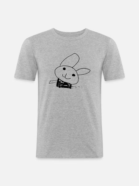 Kinderzeichnung Ostern - Männer Slim Fit T-Shirt - Grau meliert