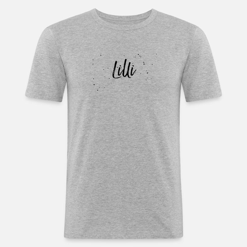 Lilli - Männer Slim Fit T-Shirt - Grau meliert
