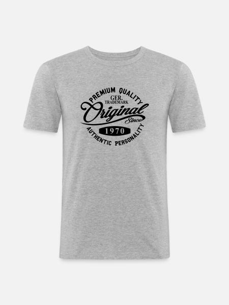 Original Since 1970 - Männer Slim Fit T-Shirt - Grau meliert