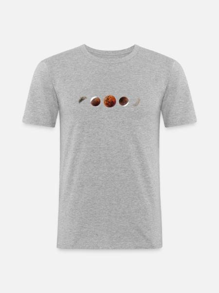 phase de lune - T-shirt près du corps Homme - gris chiné