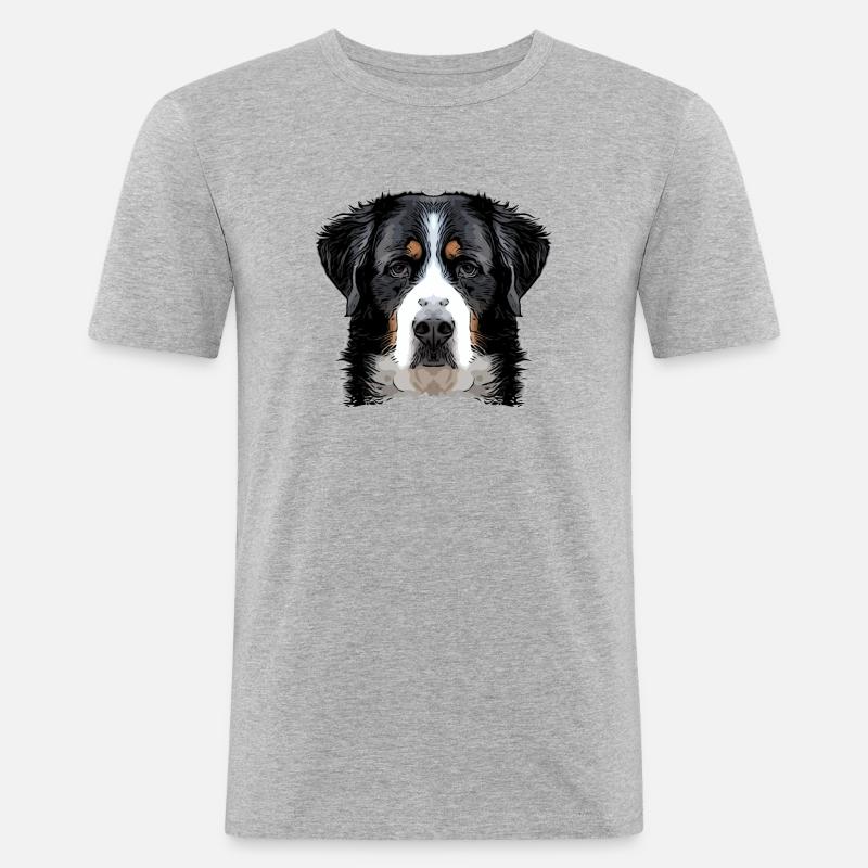 bernersenn2 1 - Männer Slim Fit T-Shirt - Grau meliert