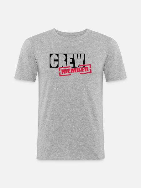 crew - Männer Slim Fit T-Shirt - Grau meliert