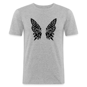 Wing from the butterfly - Men's Slim Fit T-Shirt - heather grey - Front - Nik (191cm)