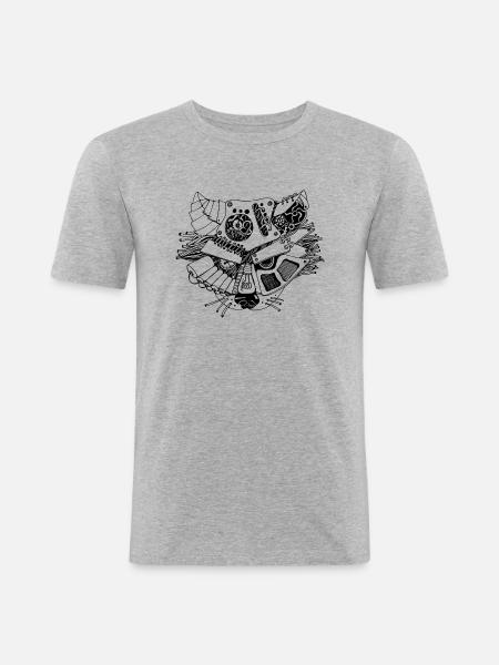 steampank raccoon - Men's Slim Fit T-Shirt - heather grey