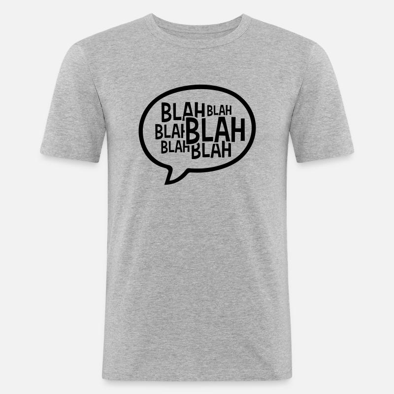 Comic speech bubble blah - Men's Slim Fit T-Shirt - heather grey