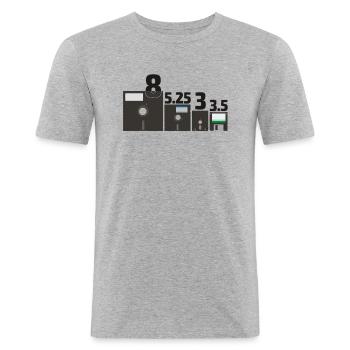 Ensemble des disques disquettes (3) - T-shirt près du corps Homme - gris chiné - Devant - Nik (191cm)