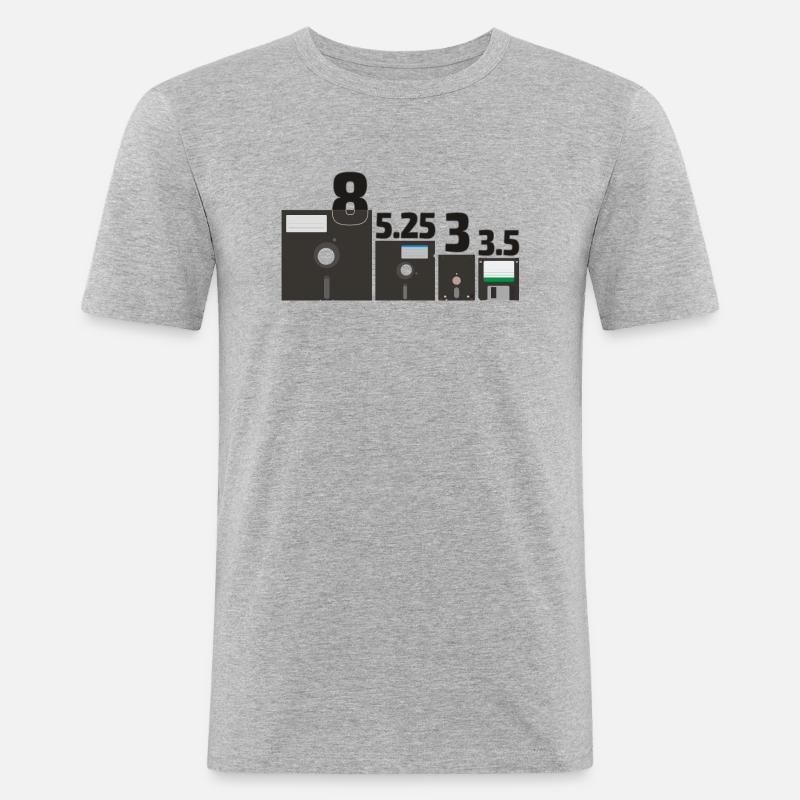 Set der Floppy Disks (3) - Männer Slim Fit T-Shirt - Grau meliert