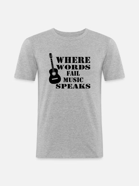 Rock and Roll Rock Music - Men's Slim Fit T-Shirt - heather grey