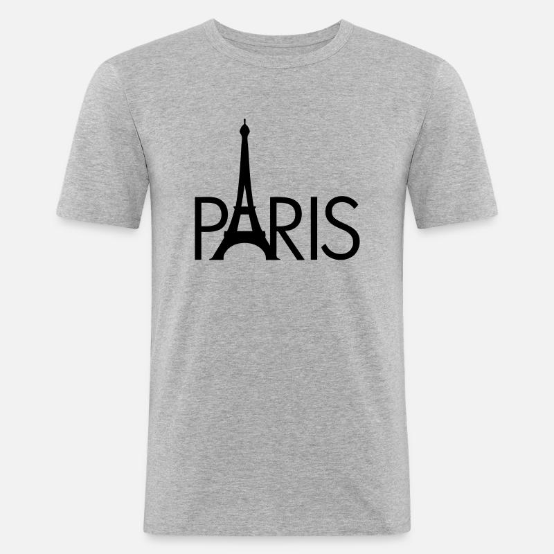 Paris Le Eiffel - Männer Slim Fit T-Shirt - Grau meliert