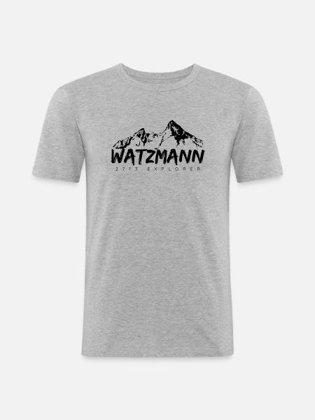 Mountaineer Watzmann 2713 Explorer - Men's Slim Fit T-Shirt - heather grey