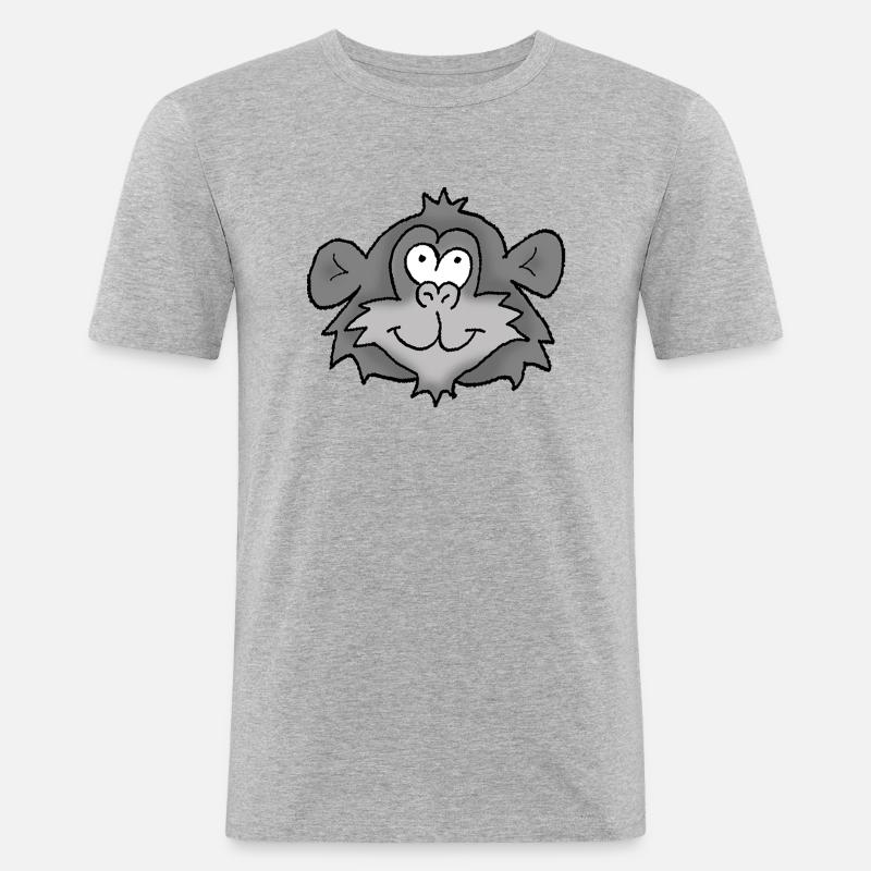 Chimpanse 2 - Männer Slim Fit T-Shirt - Grau meliert
