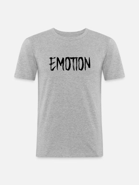 Emotion - Männer Slim Fit T-Shirt - Grau meliert