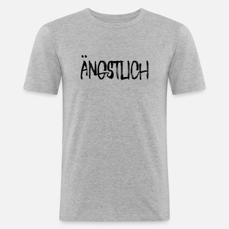 Ängstlich - Männer Slim Fit T-Shirt - Grau meliert