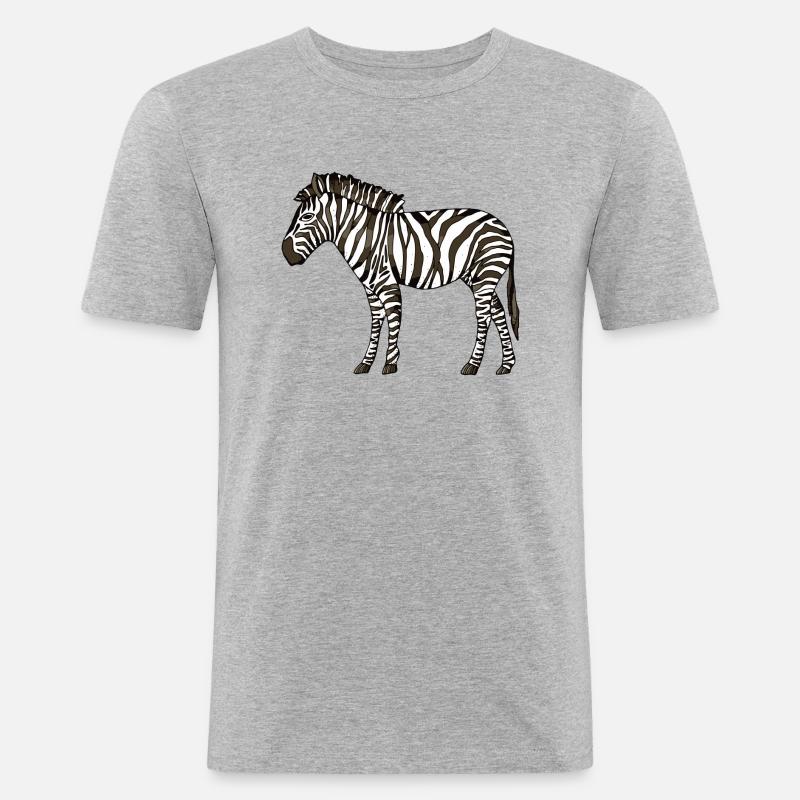 Zebra - Männer Slim Fit T-Shirt - Grau meliert
