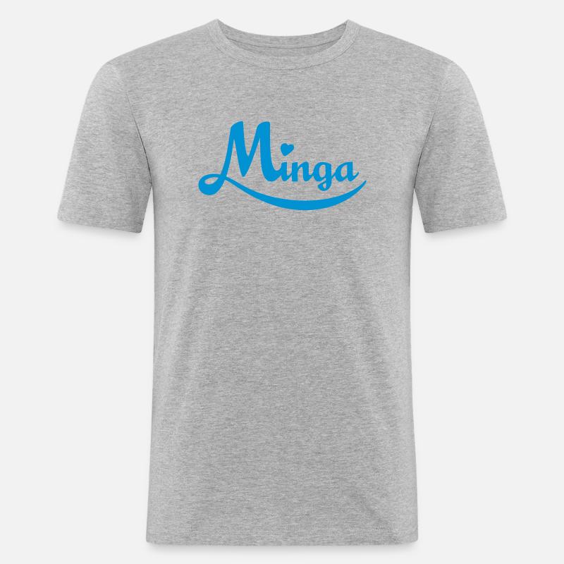 Minga - das bayerische München - Männer Slim Fit T-Shirt - Grau meliert