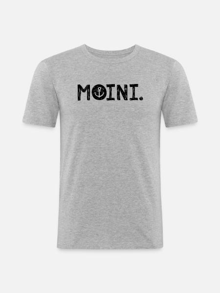 Moini - Männer Slim Fit T-Shirt - Grau meliert