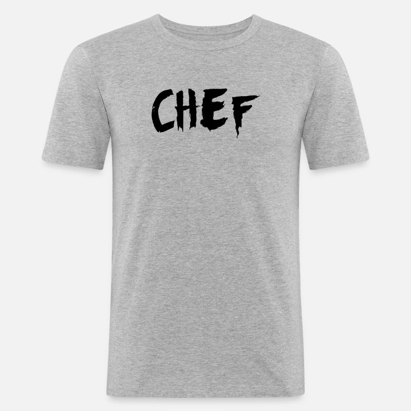 CHEF - Männer Slim Fit T-Shirt - Grau meliert