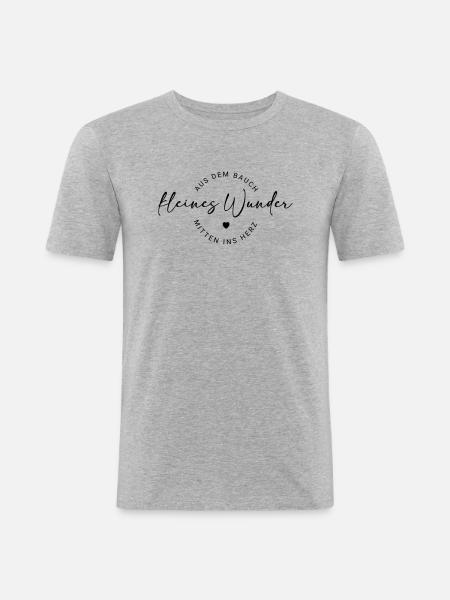kleinesWunder - Männer Slim Fit T-Shirt - Grau meliert