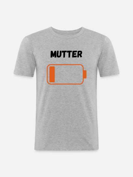 Mutter auf Reserve - Männer Slim Fit T-Shirt - Grau meliert