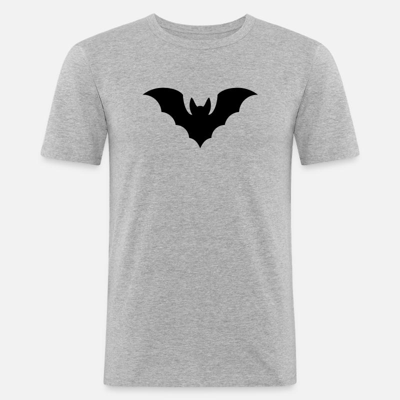 Fledermaus - Männer Slim Fit T-Shirt - Grau meliert