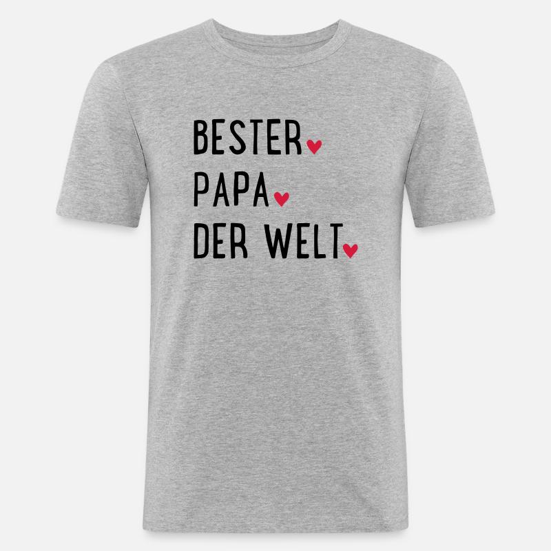 Bester Papa der Welt - Männer Slim Fit T-Shirt - Grau meliert