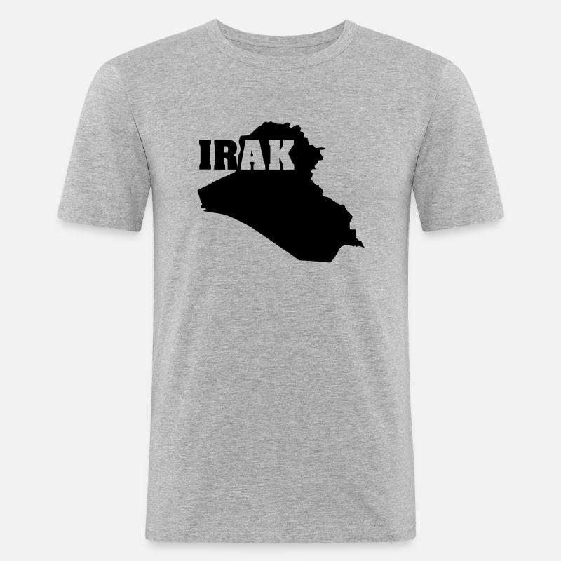 Irak (ID: 002004) - Männer Slim Fit T-Shirt - Grau meliert