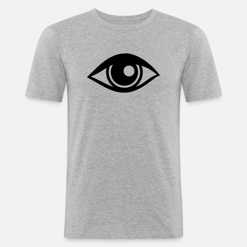 Auge - Männer Slim Fit T-Shirt - Grau meliert