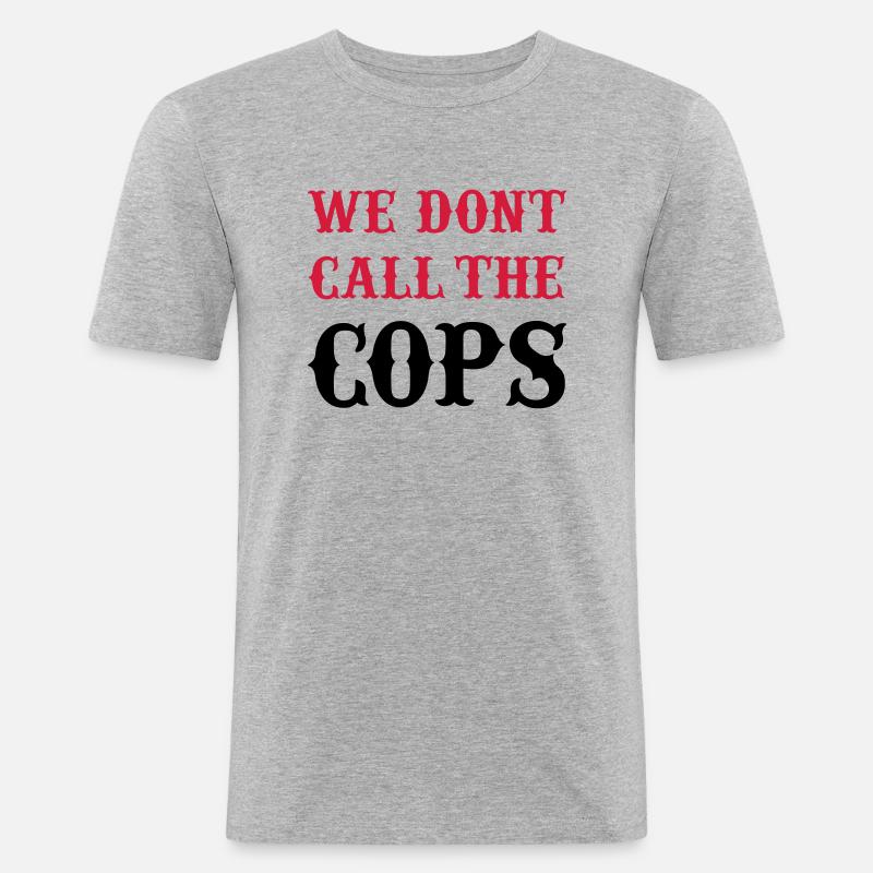cops - Männer Slim Fit T-Shirt - Grau meliert