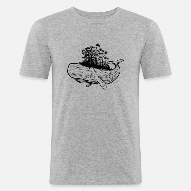 Walwald - Männer Slim Fit T-Shirt - Grau meliert