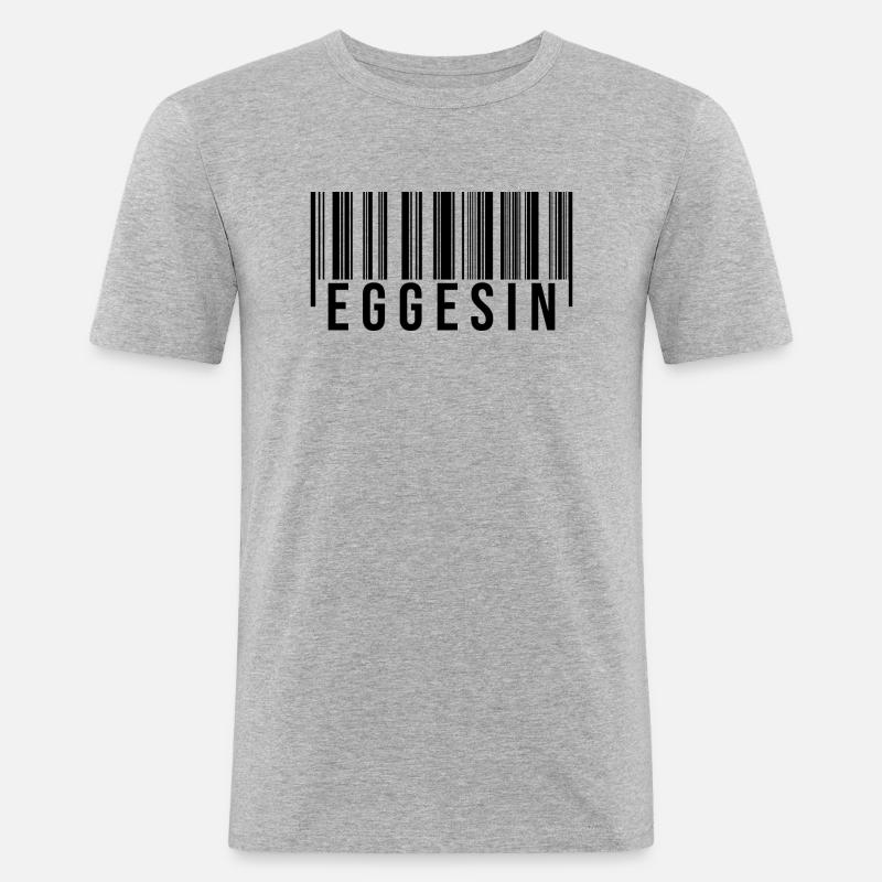Eggesin Strichcode - Männer Slim Fit T-Shirt - Grau meliert