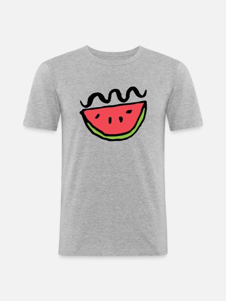 Curly Melon - Men's Slim Fit T-Shirt - heather grey
