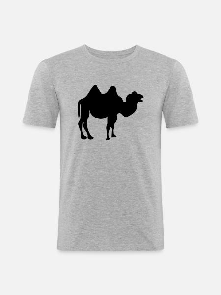 Camel design - T-shirt près du corps Homme - gris chiné