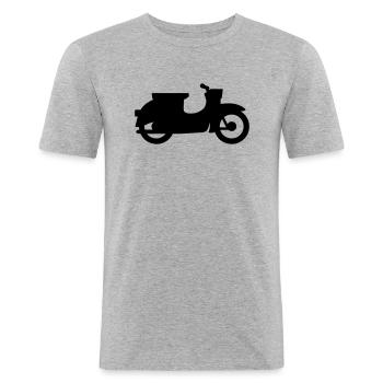 Schwalbe Silhouette (vereinfacht) - Männer Slim Fit T-Shirt - Grau meliert - Vorne - Nik (191cm)