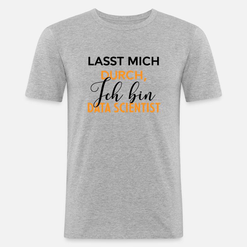 Data Scientist Datenanalyst Lustiges - Männer Slim Fit T-Shirt - Grau meliert