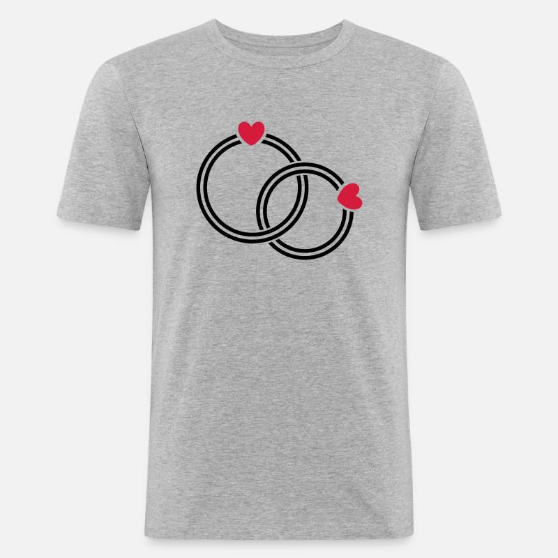 Eheringe - Männer Slim Fit T-Shirt - Grau meliert