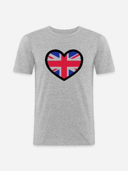 British Heart - vector - Men's Slim Fit T-Shirt - heather grey