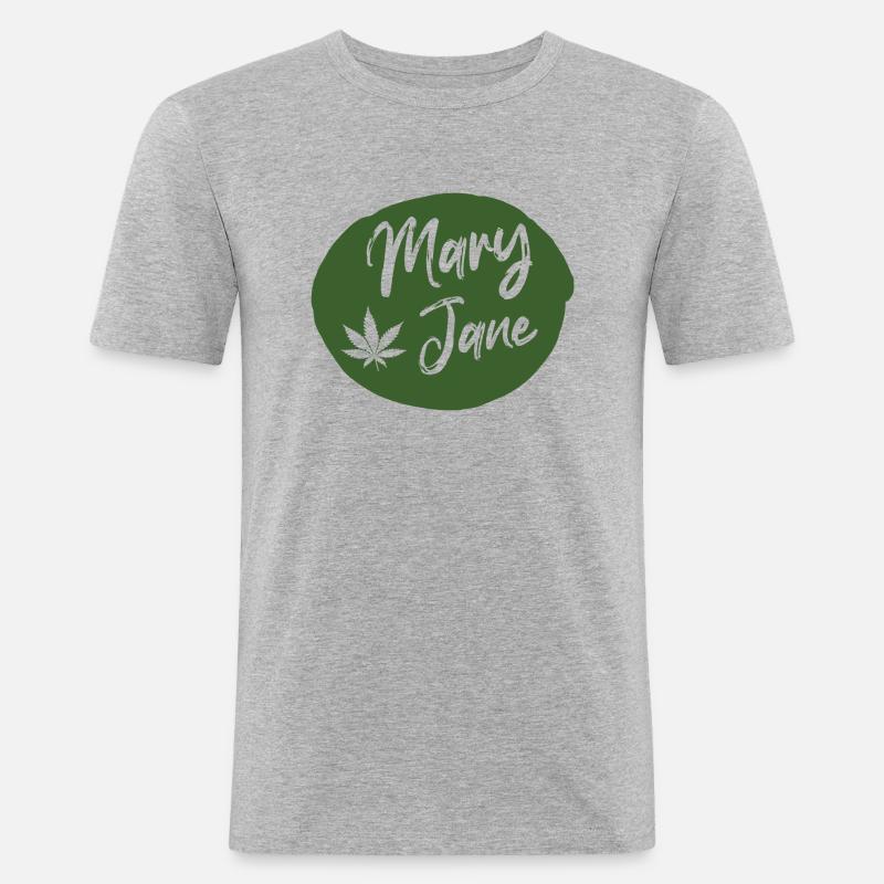 Mary Jane Drop - Männer Slim Fit T-Shirt - Grau meliert