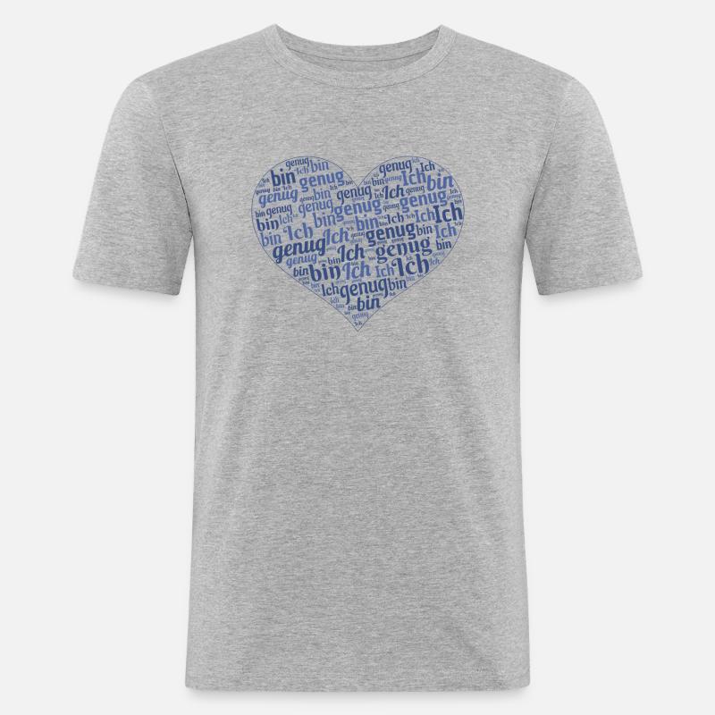 Ich bin genug - Männer Slim Fit T-Shirt - Grau meliert