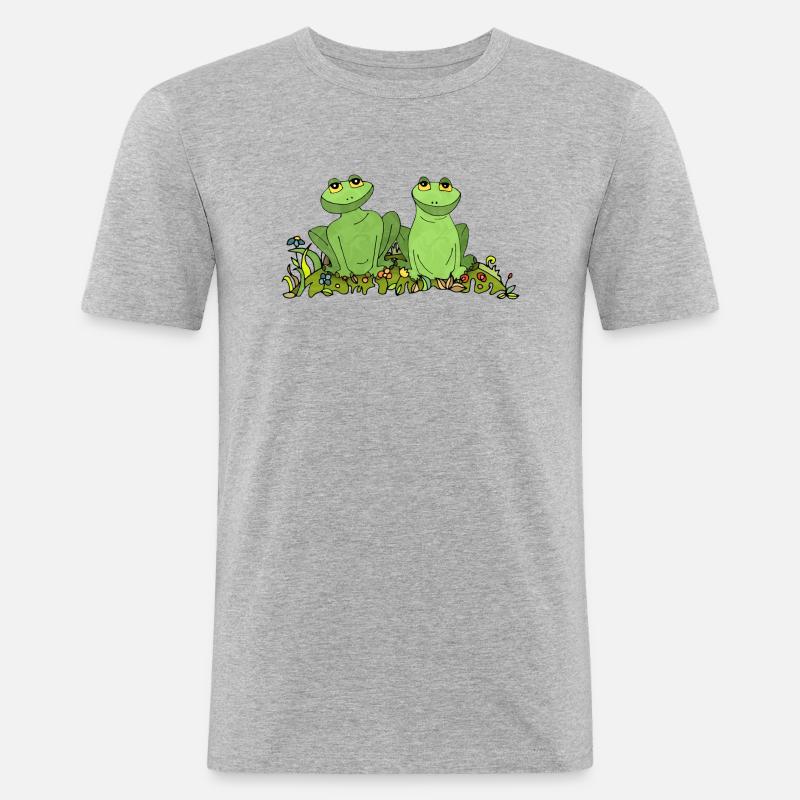Frösche - Männer Slim Fit T-Shirt - Grau meliert