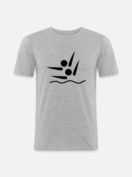 synchronized swimming - Men's Slim Fit T-Shirt - heather grey