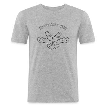 Happy New Year - Men's Slim Fit T-Shirt - heather grey - Front - Nik (191cm)