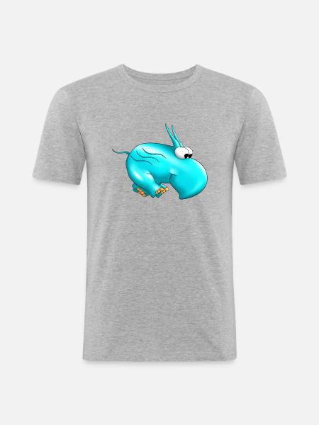 Zumsel gespiegelt - Männer Slim Fit T-Shirt - Grau meliert