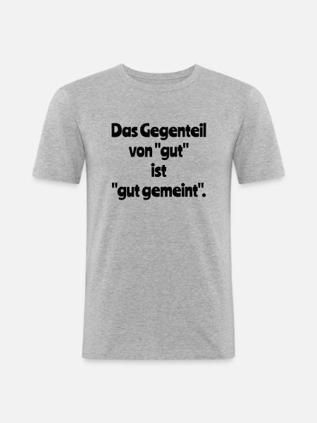 Das Gegenteil - Männer Slim Fit T-Shirt - Grau meliert